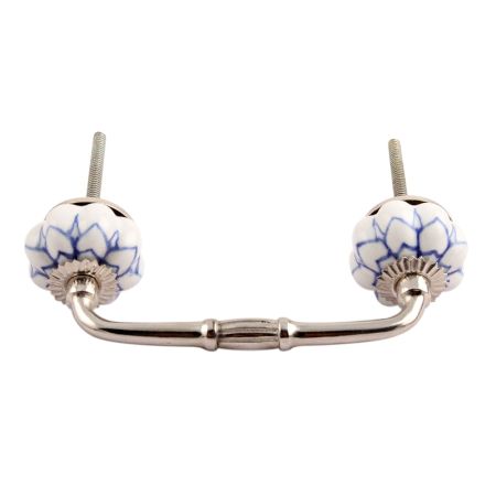 Blue Flower Medium Ceramic Bridge Handle